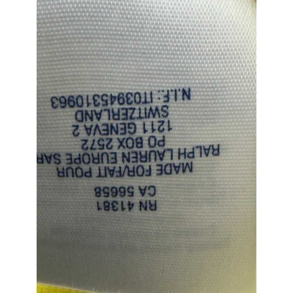 Ralph Lauren Big Pony Polo Shirt Girls XL 16 Yellow Blue Logo #3 Cotton PERU